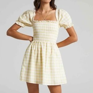 CHARLIE HOLIDAY - SIENNA DRESS IN YELLOW GINGHAM